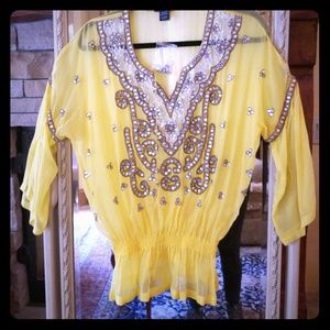 Boston Proper large rhinestone shirt